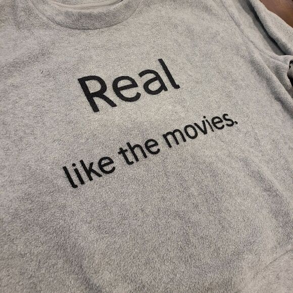 Dolls Kill x Daydream Nation Real Like the Movies sweater Medium Grey - Picture 2 of 6